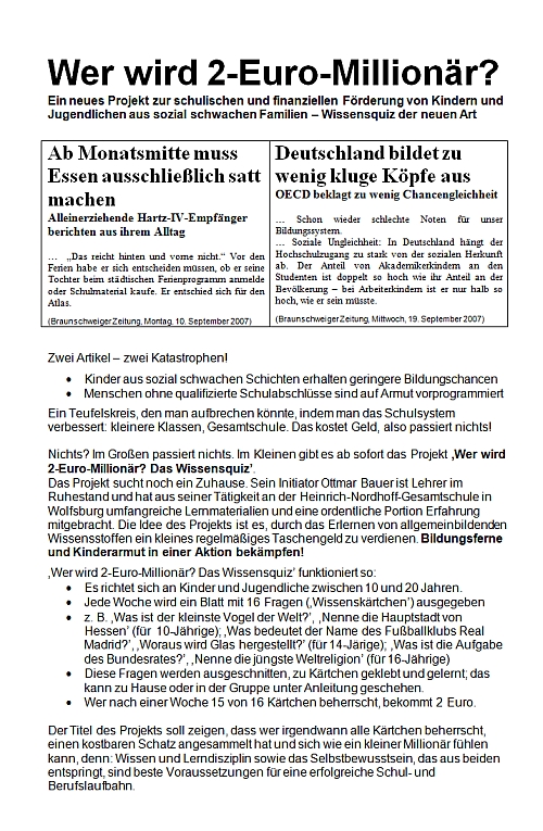 Informationsblatt Kinderarmut und Bildungsferne